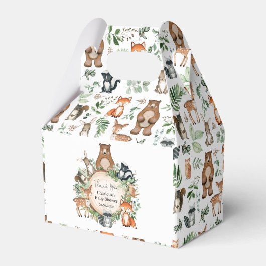 Whimsical Woodland Animals Wild One Baby Boy Party Bedankdoosjes (Voorkant Zijde)