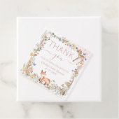Whimsical Woodland Animals Wildflower Baby shower Bedankjes Labels (In situ)