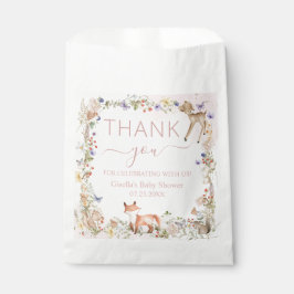 Whimsical Woodland Animals Wildflower Baby Shower Bedankzakje