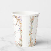 Whimsical Woodland Animals Wildflower Baby Shower  Papieren Bekers (Rechts)