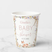 Whimsical Woodland Animals Wildflower Baby Shower  Papieren Bekers (Voorkant)