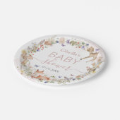 Whimsical Woodland Animals Wildflower Baby Shower  Papieren Bordje (Gekanteld)