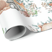 Whimsical Woodland Baby Animals 1e verjaardag Cadeaupapier (Rol Hoek)