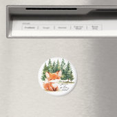 Whimsical Woodland Baby Fox 1st Birthday Magneet (Insitu (Vaatwasser))