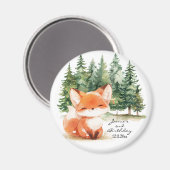 Whimsical Woodland Baby Fox 2e Verjaardag Magneet (Voorkant / Achterkant)