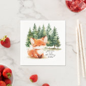 Whimsical Woodland Baby Fox 2e Verjaardag Servet (Insitu)