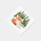 Whimsical Woodland Baby Fox 2e Verjaardag Servet (Hoek)