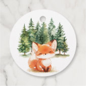 Whimsical Woodland Baby Fox 4e verjaardag Bedankjes Labels (Achterkant)