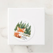 Whimsical Woodland Baby Fox 4e verjaardag Bedankjes Labels (In situ)