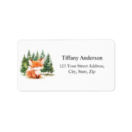 Whimsical Woodland Baby Fox Adres Etiket