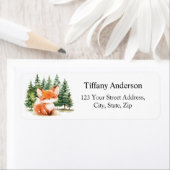 Whimsical Woodland Baby Fox Retouradres Etiket (Insitu)