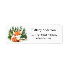 Whimsical Woodland Baby Fox Retouradres Etiket