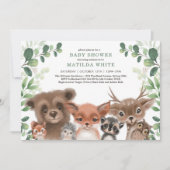Whimsical Woodland Baby shower Forest Greenery Kaart (Voorkant)