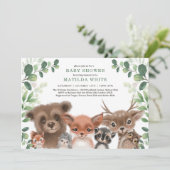 Whimsical Woodland Baby shower Forest Greenery Kaart (Staand voorkant)