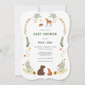 Whimsical Woodland Baby shower Invitation Kaart (Voorkant)