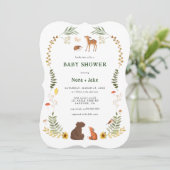 Whimsical Woodland Baby shower Invitation Kaart (Staand voorkant)