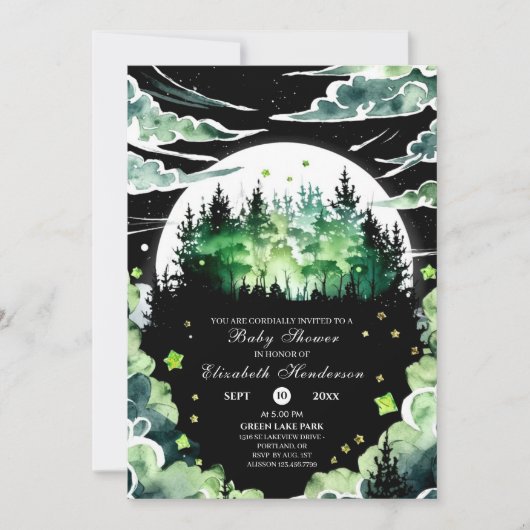 Whimsical Woodland Baby shower Kaart (Voorkant)