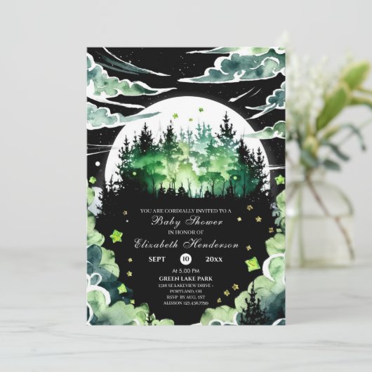 Whimsical Woodland Baby shower Kaart (Staand voorkant)
