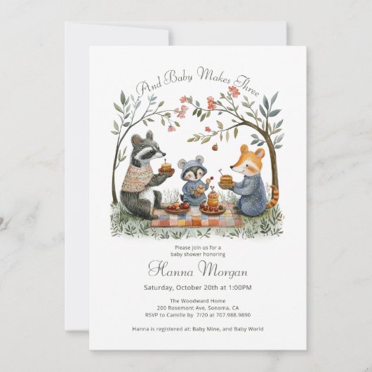 Whimsical Woodland Baby shower Kaart (Voorkant)