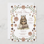 Whimsical Woodland Bear Baby Shower Kaart (Voorkant)