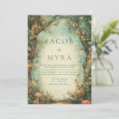 Whimsical Woodland Birds Uitnodiging voor een brui (Staand voorkant)