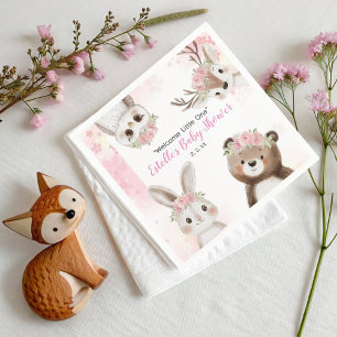 Whimsical Woodland Bloemen Boho Baby Meisje Douche Servet