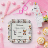 Whimsical Woodland Boho Verjaardagsnaam Papieren Bordje (Feest)