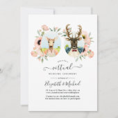 Whimsical Woodland Boseland Herten Virtueel Huweli Kaart (Voorkant)