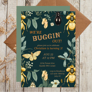 Whimsical Woodland Bug Forest Verjaardag Kaart