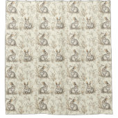 "Whimsical Woodland Bunnies" Douchegordijn (Voorkant)