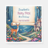 Whimsical Woodland Castle Fairy First 1st Birthday Servet (Voorkant)