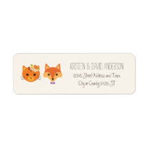 Whimsical Woodland Cat & Fox Paar Bruiloft