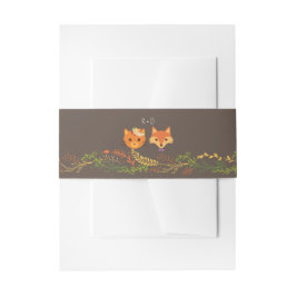 Whimsical Woodland Cat & Fox Rustic Wedding Uitnodigingen Wikkel