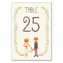 Whimsical Woodland Cat & Fox Trouwinformatie Kaart