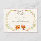 Whimsical Woodland Cat & Fox Wedding Informatiekaartje (Voorkant)