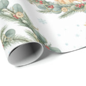 Whimsical Woodland Christmas Animals  Cadeaupapier (Rol Hoek)