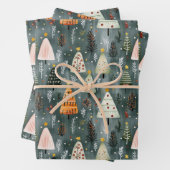 Whimsical Woodland Christmas Tree Forest Inpakpapier Vel (In situ)