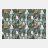 Whimsical Woodland Christmas Tree Forest Inpakpapier Vel (Voorkant)