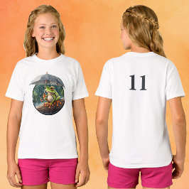 Whimsical Woodland Cottagecore Frog Jersey Style T-shirt