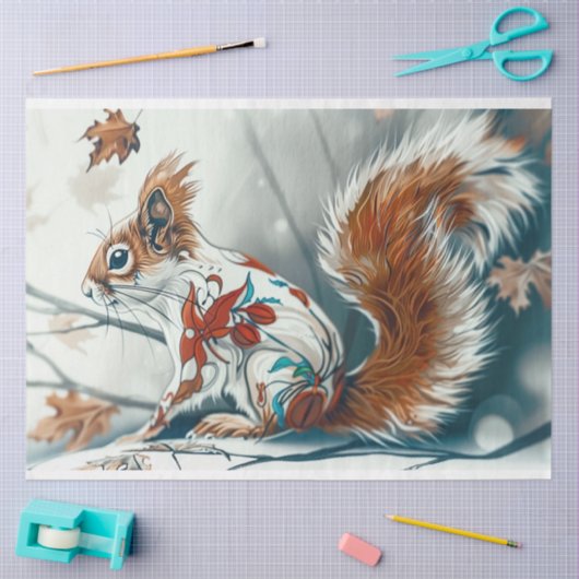 Whimsical Woodland Decoratieve Eekhoorn Decoupage Tissuepapier (Craft)