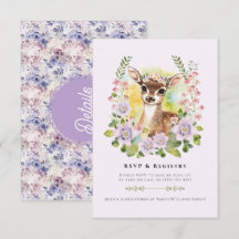 Whimsical Woodland Deer RSVP Details Kaart