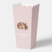 Whimsical Woodland Deer Verjaardag Popcorn Bedankdoosjes (Achterkant)