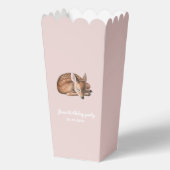 Whimsical Woodland Deer Verjaardag Popcorn Bedankdoosjes (Voorkant)