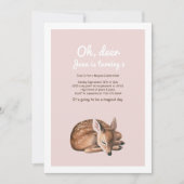 Whimsical Woodland Deer Verjaardag | Roze en Schat Kaart (Voorkant)