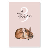 Whimsical Woodland Deer Verjaardag Roze Kaart (Voorkant)