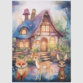 Whimsical Woodland Dieren & Cottage  Tissuepapier