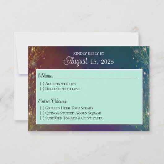 Whimsical Woodland Enchanted Forest Wedding RSVP Kaartje (Achterkant)