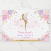 Whimsical Woodland Fairy Blush Paarse Baby shower Sparkling Wijnetiket (Enkel label)