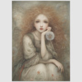 Whimsical Woodland Fairy Portrait with Dandelion Tissuepapier (Voorkant)