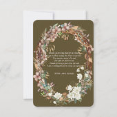 Whimsical Woodland Floral Foto Baby shower Bedankkaart (Voorkant)